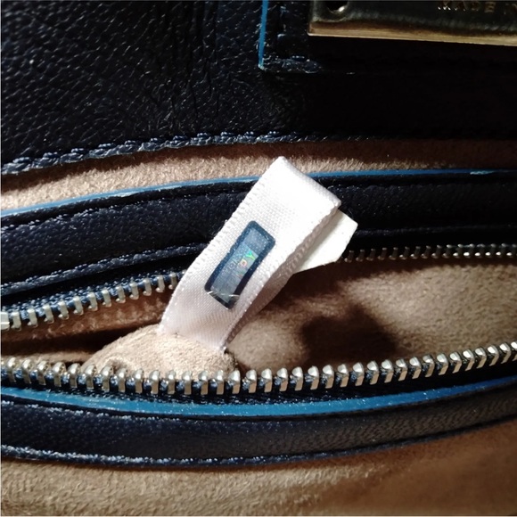 Auth Jimmy Choo Mini Metallic Blue Leather 2way Crossbody Top Handle Riley Bag - Picture 9 of 9